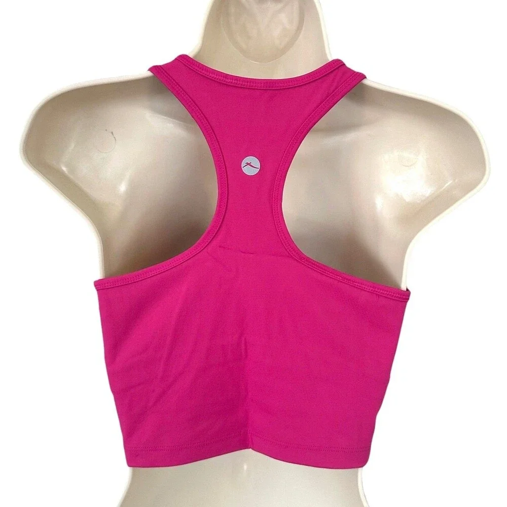 X by Gottex Women's ULTRALUXE NYLON Sports Bra Quick Dry Size M Deep Magenta